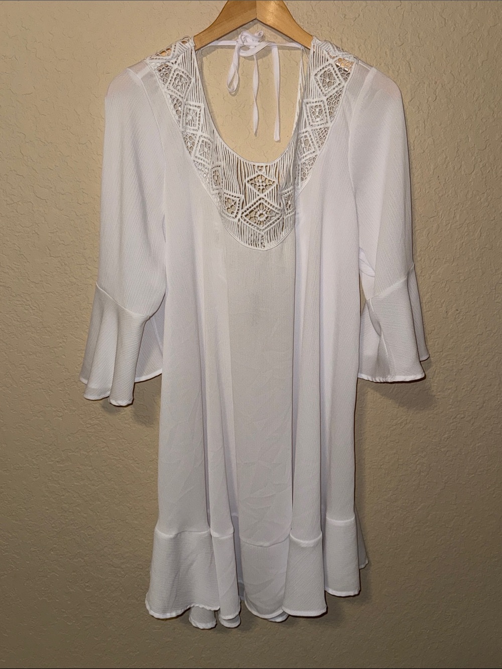torrid White Crochet Trim Swim Coverup